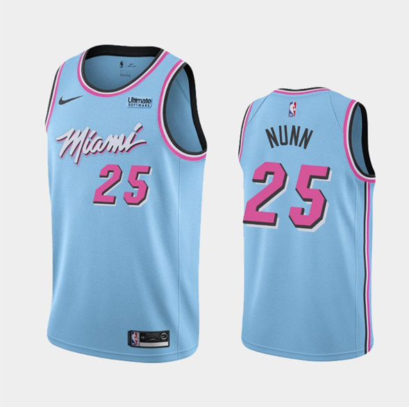 Men's Miami Heat #25 Kendrick Nunn City Edition Blue Stitched NBA Jersey